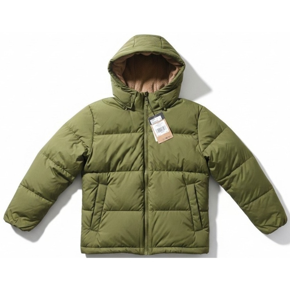 The North Face Teen XL 14/16 Forest Olive Down Fleece Hooded Puffer Jacket NWT